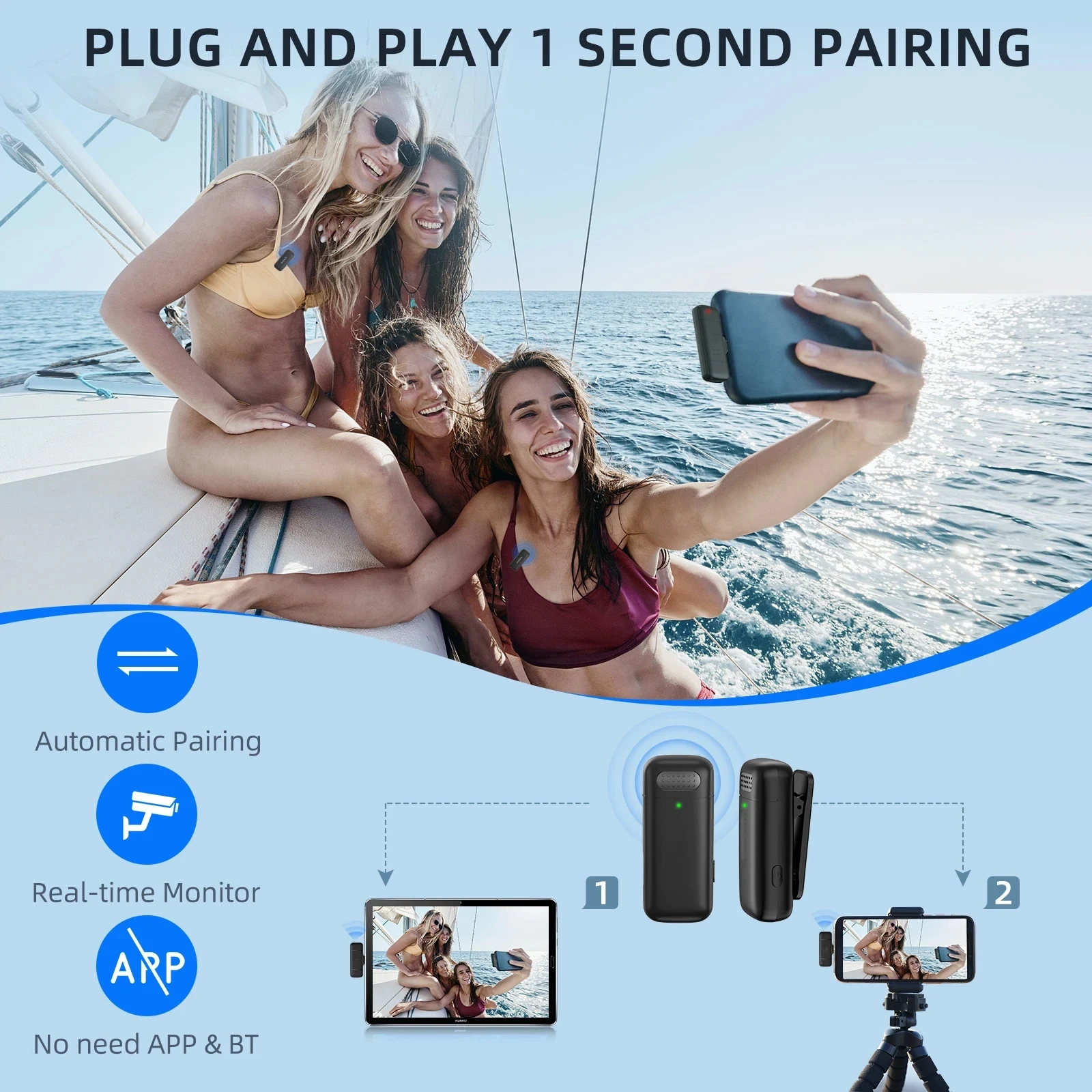 2in1 K30 Wireless Lavalier-mik – Android Tablet Gaming Accessories Bewertung und Preis